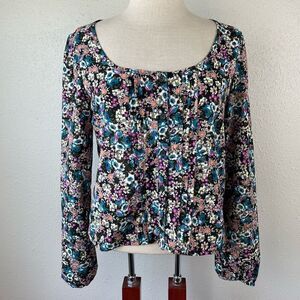 Mudd Floral Button Down Top Size M EUC